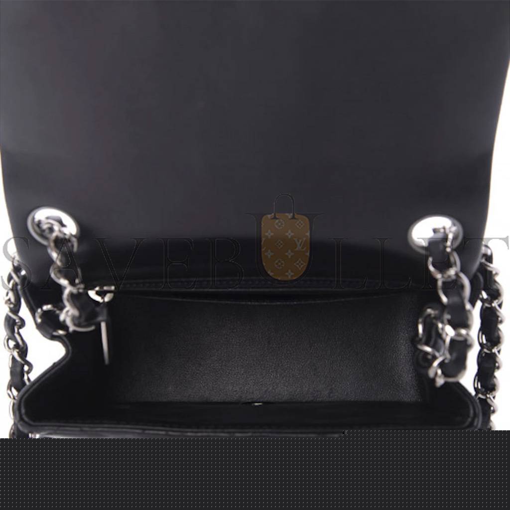 Ch*el master mini square single flap quilted mini black as1115 (17*12*7cm)